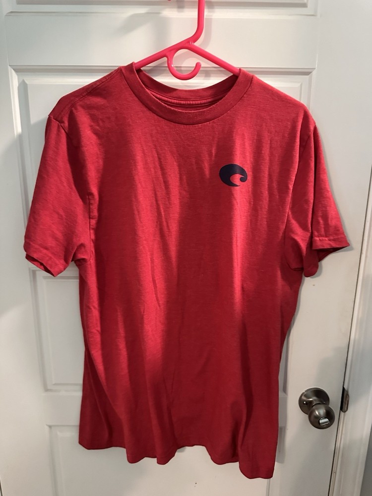 Costa Del Mar Red Men’s Species Shield Tshirt L Beach Fishing Outdoors