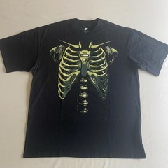 Nike Air Max 90 Ribcage Shirt Men L Loose Short Fit Skeleton Grunge Logo Punk