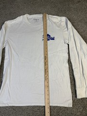 Reel Legends Shirt Mens Medium White Long Sleeve Graphic Tuna Fish Fishing Logo