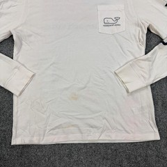 Vineyard Vines Shirt Mens Large White Flag Whale Pocket Long Sleeve Tee Tagless