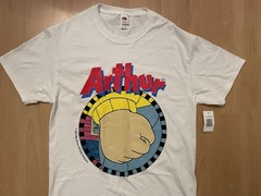 Vintage 2001 Arthur Graphic Fist T-shirt White Medium Meme Fruit of the Loom