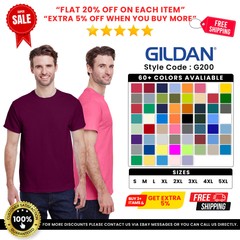 Gildan G200 Unisex Adult USA Cotton Crew Neck Short Sleeve Ultra Tee T-Shirt