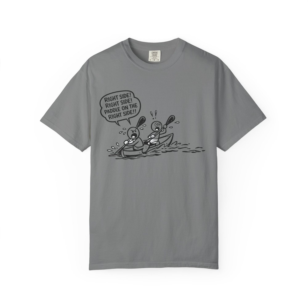 Right Side Paddle Cartoon, T-Shirt | Kayak Rowing Funny Illustration
