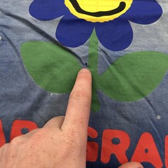 Paragraph Shirt Mens XL Blue Awesome Smiley Flower Double Sided Japan Faded