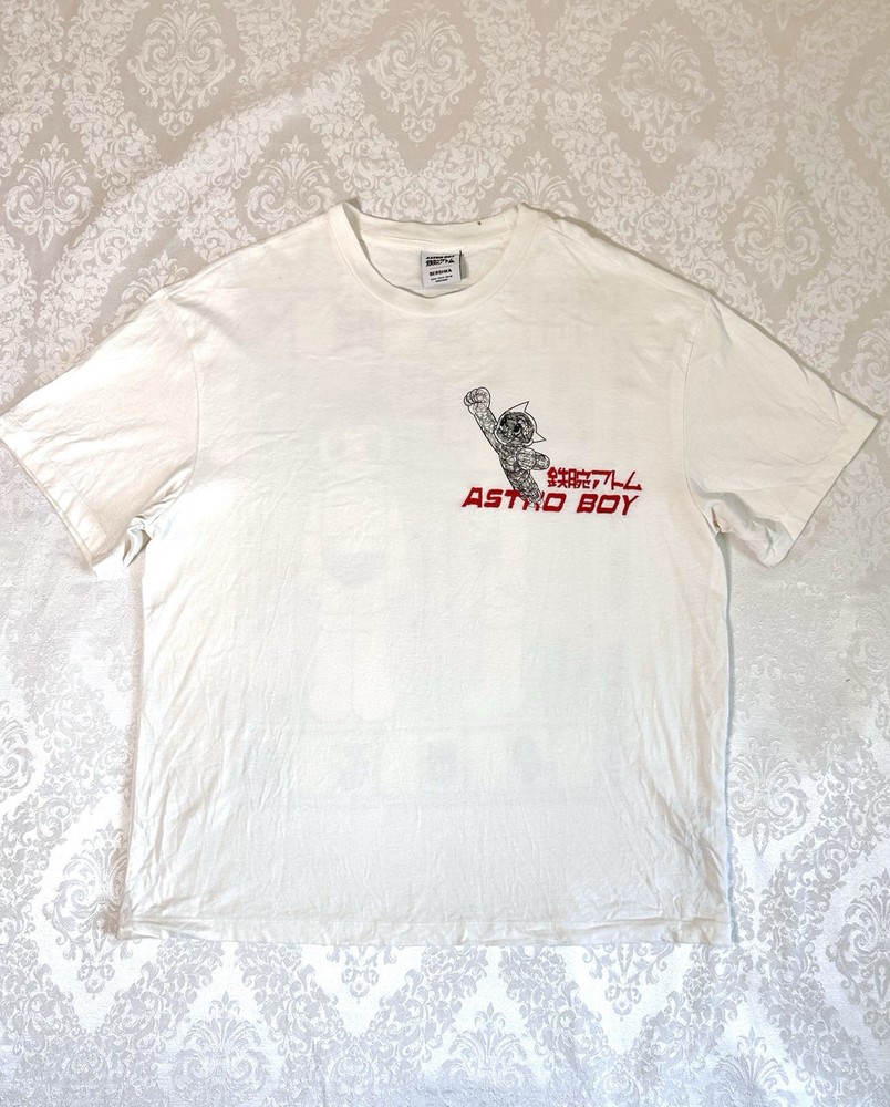 Vintage White Bershka Brand Astro Boy Atom Project Teeshirt Size Medium