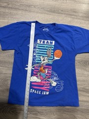 Space Jam Bugs Bunny Looney Tunes Basketball Graphic Blue T-Shirt Men’s XL