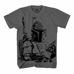 Star Wars Boba Fett Sarlacc Bait Adult T-Shirt, Charcoal