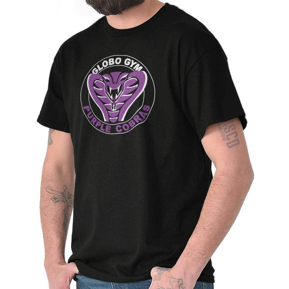 Funny Gym Workout Movie Purple Cobras Team Womens or Mens Crewneck T Shirt Tee