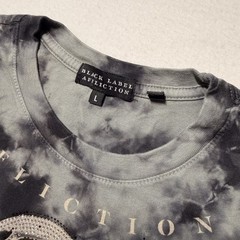 Affliction Black Label Twisted Grin Y2K Castor Grey Black Crystal Wash Shirt L