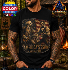 America’s 250th Anniversary Lincoln & Washington Electric Guitar Shirt Rock