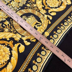 VERSACE Printed Silk Twill Shirt Men’s Size L Gold/Black