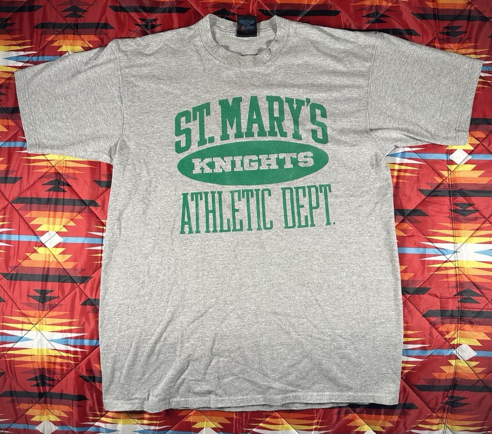Vintage St. Mary’s Knights Athletics TShirt L School Track PE Grunge Sport 90s