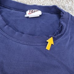 Notre Dame Mens 2XL Embroidered Logo T-Shirt Blue NCAA (see photo for flaw)