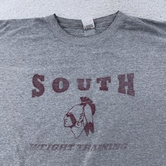 Vtg Toms River New Jersey South Weight Training Shirt XL Heather Gray Tee Gym