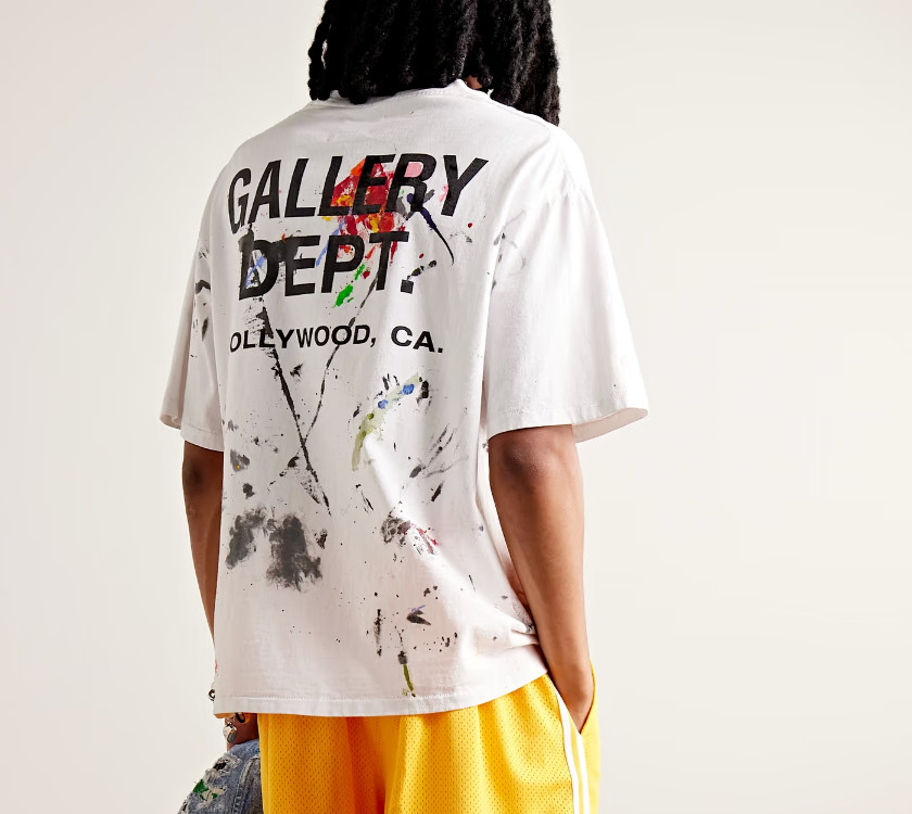 Gallery Dept Art Paint Splatter Hollywood Oversized Shirt White- size Large