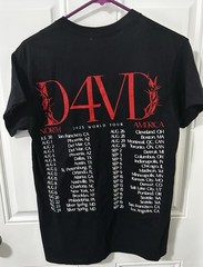 d4vd Withered 2025 World Tour Short Sleeve T Shirt Size: S Black