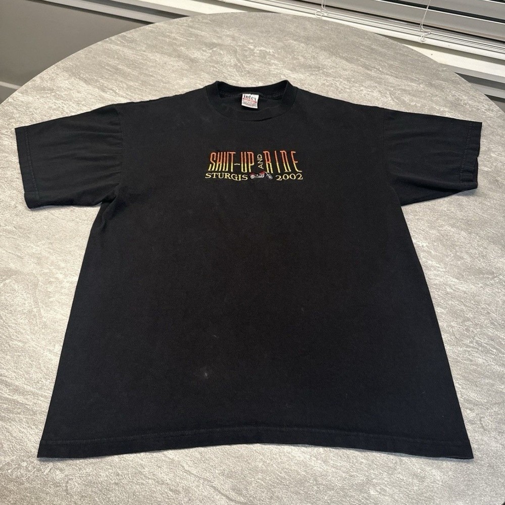 Vintage Sturgis Shirt XL 2002 Motorcycle Rally Harley Biker Y2K Black