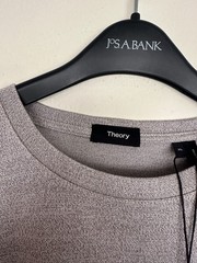 Theory Mens Textured Knit T-Shirt Sz XL Modal = Organic Gray Beige Texture