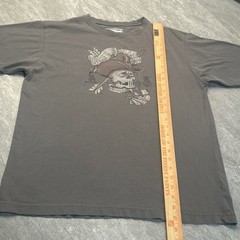 Vintage Y2K No Boundaries Skull Aces Snakes Cards Shirt Large Gray Grunge Skate