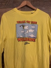 L.L. Bean x Peanuts Shirt Men’s L Yellow Crew Neck Snoopy Wild Side MINT