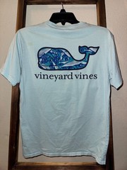 Vineyard Vines Men’s Small Whale Pocket Crew TShirt “BONEFISH WHALE FILL”