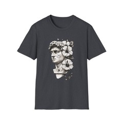 Floral David Statue T-Shirt, Art Lover Gift, Trendy Graphic Shirt, Everyday