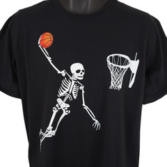 Skeleton Dunking T Shirt Mens Size Large Black Basketball Alley Oop Skull