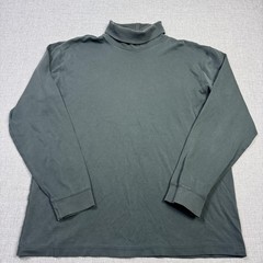 L.L. Bean Turtleneck Shirt Mens Large Green Long Sleeve Cotton Spandex Stretch