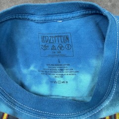Led Zeppelin T Shirt Mens Large Multicolored Long Sleeve Tie Dye Flaws Preowned
