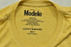 Lucky Brand Men’s Modelo Luchador Yellow Short Sleeve Crew Neck Size 3XLT NEW
