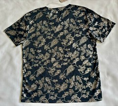 Consequence Knitwear Blue and Silver Foil Paisley T-Shirt Men’s Size Large