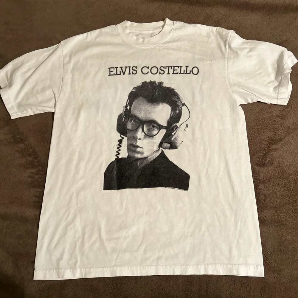 VIntage Elvis Costello Cotton Shirt Unisex Concert S to 5X EL486