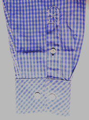 J CAMPBELL 100% Soft Cotton Blue Plaid High Quality Long Sleeve Shirt Size Small