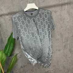 New Fashion Trend Ice Silk Breathable Summer Short Sleeve Luxury Men T-Shirt