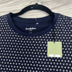 Goodfellow & Co. T-Shirt Men’s M Navy Diamond Print Cotton Standard Fit Pullover