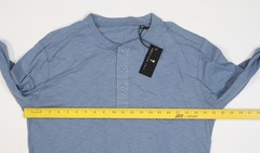 American Tall Shirt Mens LT Blue Lightweight Long Sleeve Henley T-Shirt Tee Tall