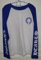 Chrome Hearts 💙 Royal Blue Raglan Sleeve, Front & Back Hits, Sz Med, Polished