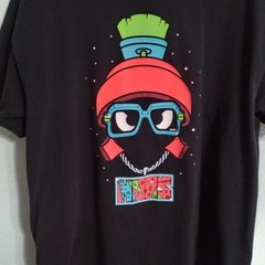 Vtg Original Rufnek Neon MARS Tshirt Mens XL Black 100% Cotton Street Retro READ