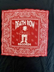 Death Row Records T Shirt Mens Medium Red Bandana Rap Paisley Snoop Tupac Dre