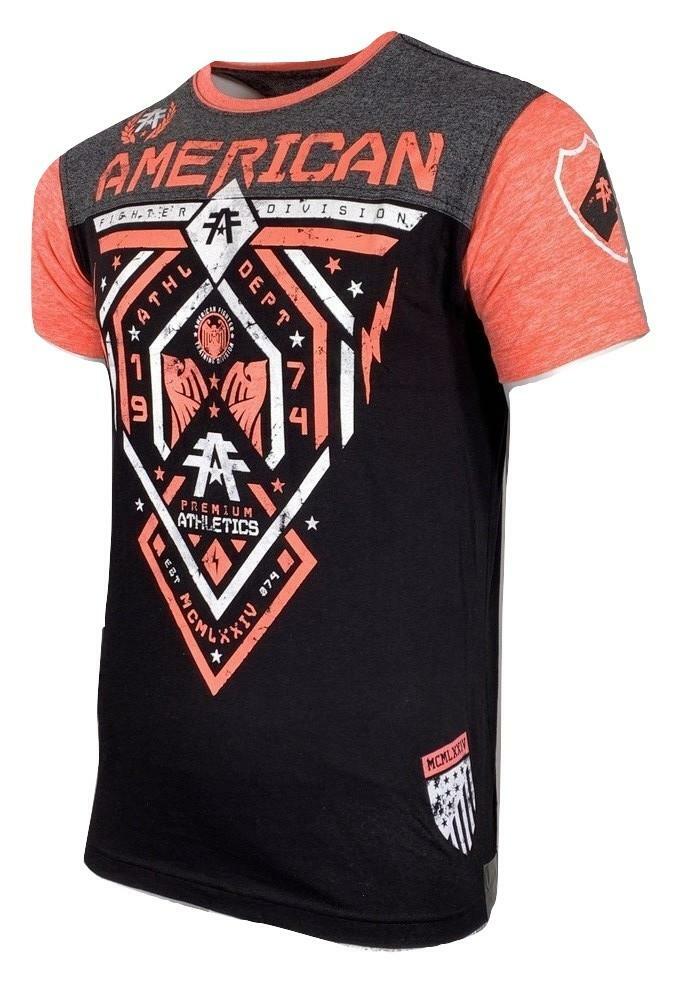 AMERICAN FIGHTER Men’s T-Shirt FAIRBANKS Athletic Biker Black MMA S-5XL