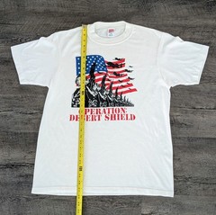 Vintage 90s Military Operation Desert Shield Armed Forces T-Shirt Size L USA