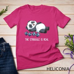 Panda The Struggle Is Real Weightlifting Fitness Gym Funny Unisex T-shirt