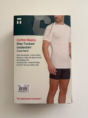 Tommy John Large Cotton Stay Tucked Undershirt Black Crew 2-Pack Tee Shirt New