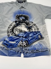 Silver Point Turbo Trigger Shirt XL Y2K Street Racing Graphic Korea