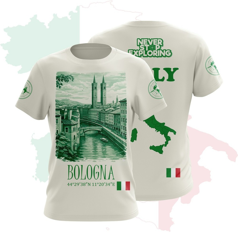 Bologna Italy Graphic T-Shirt Italian City Travel Souvenir Tee