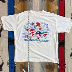 Vintage 90s World Hot Air Balloons T-Shirt Size Large Single Stitch Outdoor Art