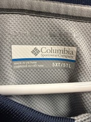 Columbia 5xlTall Navy Polo Omni Wick Material Very Good Condition