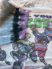 Vintage Grateful Dead Liquid Blue Hockey Tie Dye T Shirt 1994 XXL. 2XL Faceoff