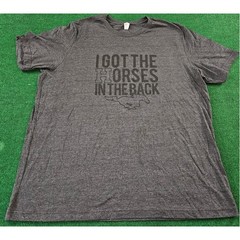 Graphic T Shirt I Got The Horses In The Back Mustang Print Charcoal Gray 2XL