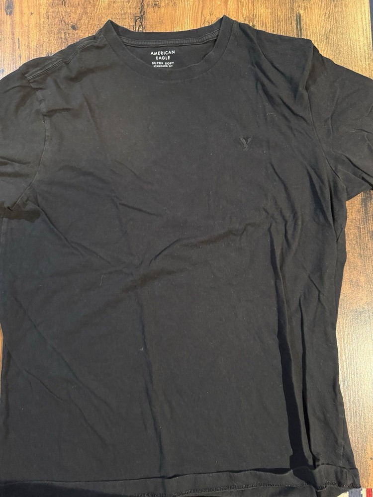 American Eagle Super Soft Men’s M Black Standard Fit Crew Neck Short Sleeve Tee